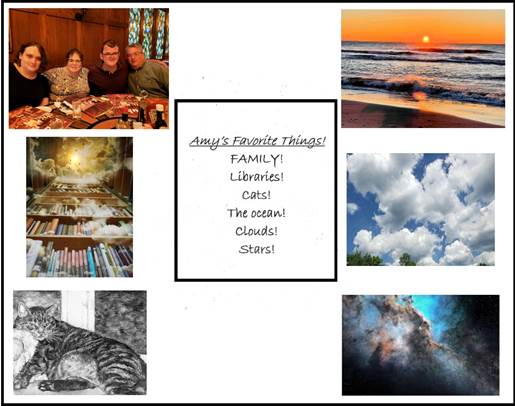 Amy's Favorite Things: Family, Libraries, Cats, The Ocean, Clouds, Stars